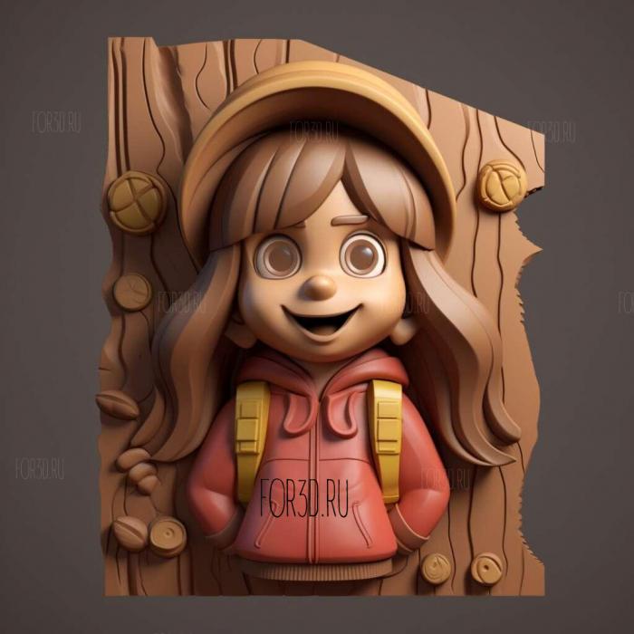 Mabel Pines 1 stl model for CNC